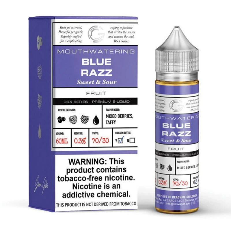 VTM B2C Warehouse Blue Razz E-Juice By Glas BSX