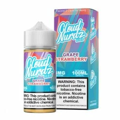 VTM B2C Warehouse E-Liquids Grape Strawberry ICED 100ml E-Juice By Cloud Nurdz Synthetic