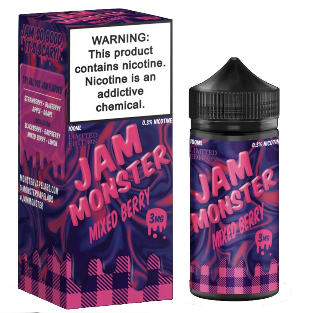 VTM B2C Warehouse Mixed Berry E-Juice 100ml By Jam Monster Synthetic Synthetic Nicotine