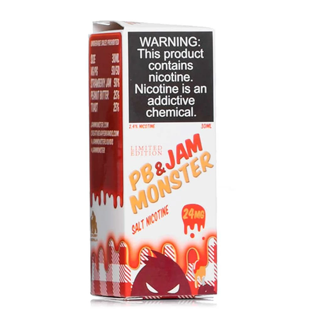 VTM B2C Warehouse PB & Strawberry Jam E-Liquid By Jam Monster Synthetic Salt Synthetic Nicotine