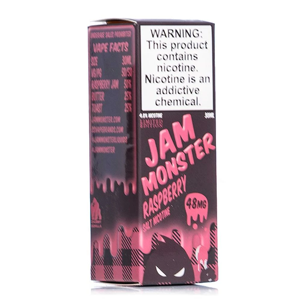 VTM B2C Warehouse Synthetic Nicotine Raspberry E-Liquid By Jam Monster Synthetic Salt
