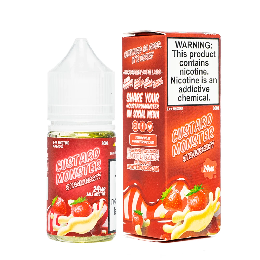 VTM B2C Warehouse Strawberry E-Liquid By Custard Monster Synthetic Salt