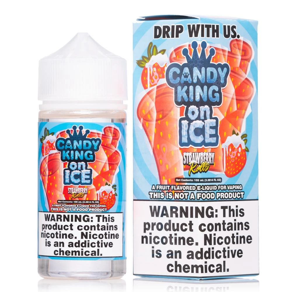 VTM B2C Warehouse Synthetic Nicotine Strawberry Rolls E-Juice By Candy King On Ice Synthetic