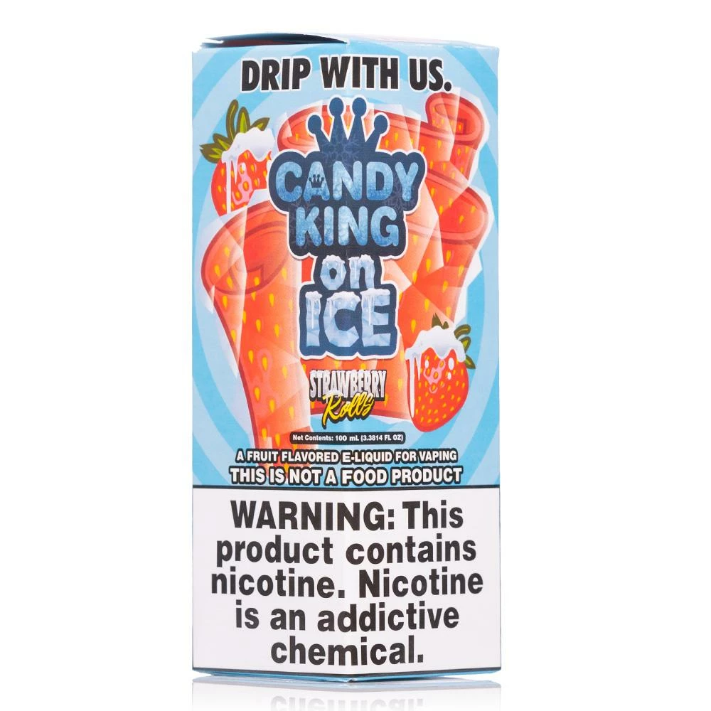 VTM B2C Warehouse Synthetic Nicotine Strawberry Rolls E-Juice By Candy King On Ice Synthetic