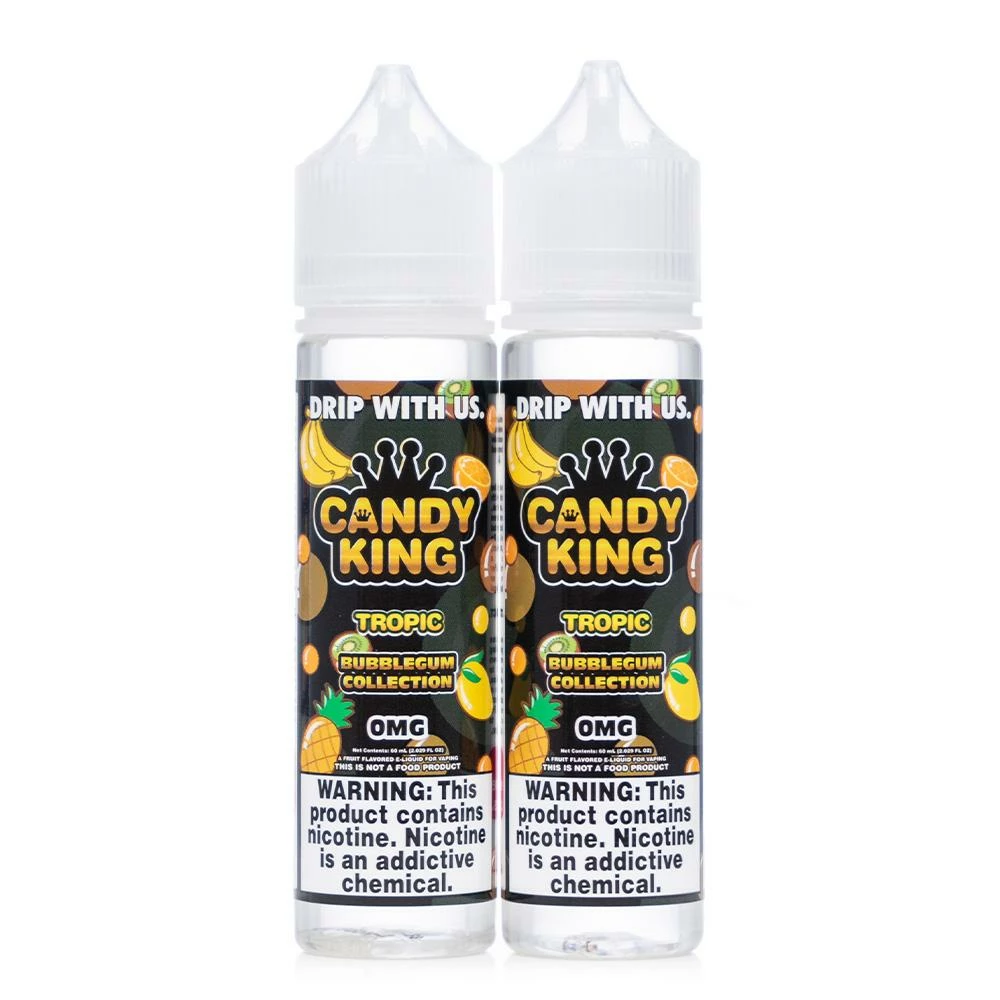 VTM B2C Warehouse Tropic E-Juice By Candy King Bubblegum Collection Synthetic Synthetic Nicotine